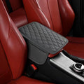 Thin Car Center Console Cover, PU Leather Armrest Cushion with 2 Side Storage Pockets, Universal Car Interior Accessories for Most Vehicles/SUV/Sedan (Thin-Diamond Stitch, Grey)