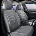 Coverado Front Seat Covers, Car Seat Cover, Gray Seat Covers for Cars, Car Seat Protector, 2PCS Waterproof Faux Leather Car Seat Cushion, Luxury Seat Cushions, Auto Seat Covers Fit for Most Vehicles