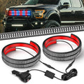 Nilight 2PCS 24 inch Truck Grille Strobe Lights Strip 384 LED Emergency Light Red Blue Flexible Side Flashing Warning Caution Safety Waterproof Lighting Kit for Trucks Tow Plow Construction Vehicles