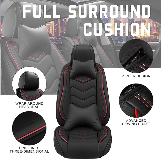 CTDS Car Seat Covers for Mazda CX-5 CX-3 CX-7 CX-9 CX-50 CX-30 CX-70 CX-90 2007-2026, Stylish Sport Seat Cover, Premium Nappa Leather Car Seat Cover.(Luxury 2 Seats/Black)