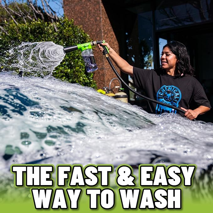 Chemical Guys Foam Blaster 6 Car Wash Gun, Chemical Guys Foam Gun, and Chenille Scratch-Free Microfiber Wash Mitt - Connects to Any Garden Hose for Thick Suds - Safe for Cars, Trucks, SUVs - 2 Items