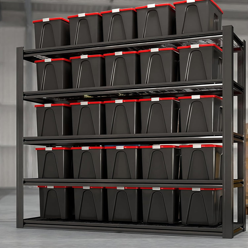 62" W x 24" D x 72" H Garage Shelving Heavy Duty Metal Shelving 3500LBS Storage Shelves Adjustable Metal Shelves for Storage Industrial Garage Shelves for Warehouse Basement (5T 72*62*24)