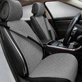 2PCS Linen Car Seat Covers Front Seats,Breathable Cloth Fabric Car Seat Protector - Universal Cloth Seat Covers Fit for Cars, Vans, SUVs, Trucks and for All Seasons - Gray