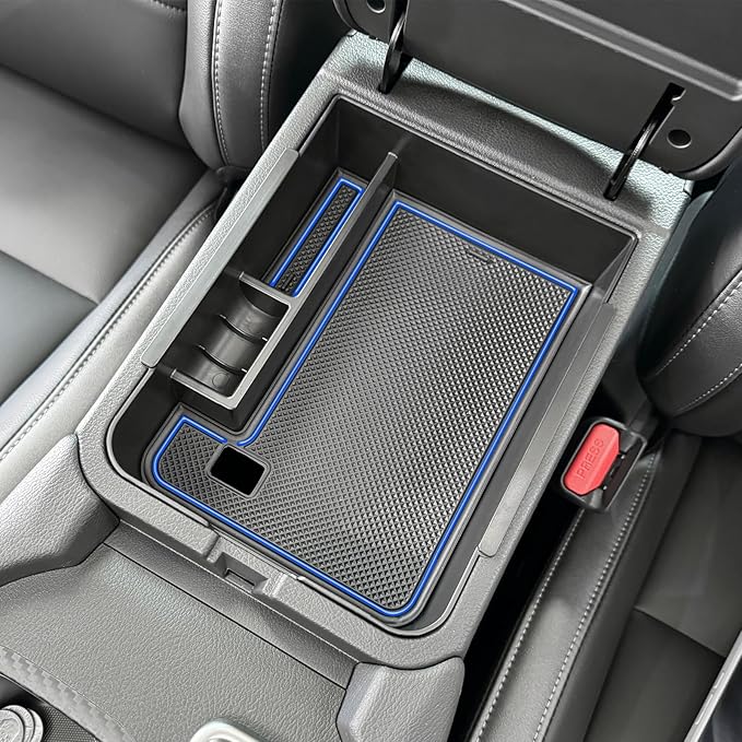 Center Console Organizer Tray Compatible with Nissan Sentra 2020 2021 2022 2023 2024 2025 Accessories, Middle Console Organizer for 2020-2025 Sentra Armrest Storage Box Coin Holder, blue trim