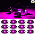 Rock Lights Pink with Light Purple 12 Pods Pure Pink LED Rock Lights IP68 Waterproof 47inch Extension Wires for Trucks UTV ATV SUV Boat Pickup Car Fender Exterior Lighting Kit