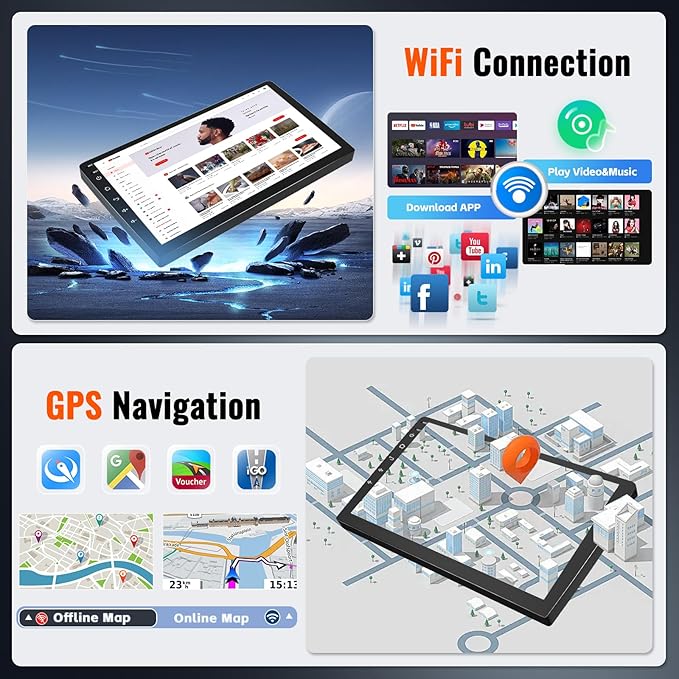 [4+64G] Realdio Android 15 Car Radio for Ford Ranger 2011-2015 with Wireless CarPlay Android Auto, 9 Inch Touch Screen Car Stereo for Ford Ranger with GPS WiFi, Bluetooth 5.0 FM/RDS 32EQ Backup Camera