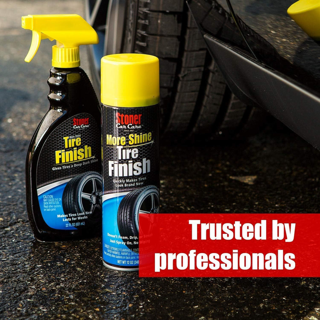 Stoner Car Care 91044-3PK Original More Shine Tire Finish for Tire and Wheel Care Creates a Long-Lasting, Rain-Resistant Tire Shine, Makes Faded Tires Look New, Non-Greasy Formula, 12 Oz, Pack of 3