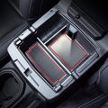Compatible with Center Console Organizer Tray Jeep Wrangler JL/JLU 2018-2023 2024 2025 2026 and Jeep Gladiator JT Truck 2020-2023 2024 2025 2026 Insert Armrest Accessories (Not for JK/JKU)(Red Trim)