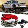 Nilight 60 Inch Truck Tailgate Strobe Light Strip Tail Emergency Bar Rear Window Warning Lamp Ultra-Bright Double Row 360 LED for Pickup Trailers Construction Vehicles Car SUV, White