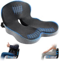 lazyzzz Memory Foam Seat Cushion, Ergonomic Office Chair Seat Cushion with Lumbar Support & Adjustable Strap, Car Seat Cushion Back Pain Relief for Truck Driver, Office Chair, Gaming Chair