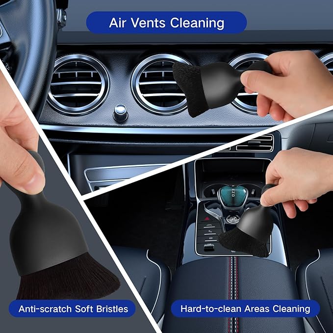 Qydipclin 10pcs Windshield Cleaner Tool, Car Window Cleaning Wash Kit with 4 Reusable Microfiber Pads 1 Spray Bottle and Extendable Handle Auto Glass Wiper Kit, Multicolor