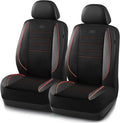 Skechers Air-Cooled Memory Foam Seat Covers,Mesh Thick Car Seat Covers,Piping Leather Car Seat Covers Front Seats,Airbag Compatible,Automotive Comfort Universal FitMost Cars,Vans,Truck,SUV,Orange