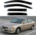 KPY Window Visor Compatible with Mitsubishi Mirage Sedan 1997-2001, 4PC Rain Guard Side Window Vent Deflectors Tape-On Style, 1997 1998 1999 2000 2001
