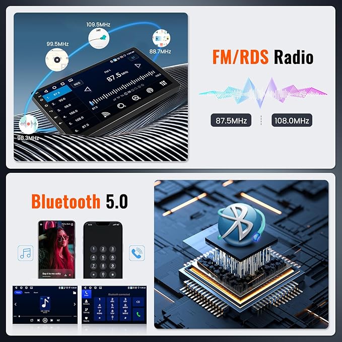 [4+64G] Realdio Android 15 Car Radio for Ford Ranger 2011-2015 with Wireless CarPlay Android Auto, 9 Inch Touch Screen Car Stereo for Ford Ranger with GPS WiFi, Bluetooth 5.0 FM/RDS 32EQ Backup Camera