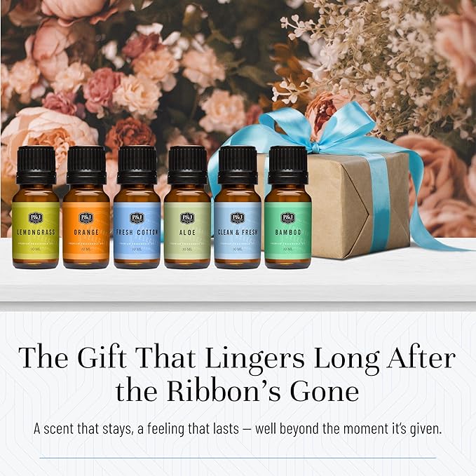 P&J Fragrance Oil Clean Home Set | Lemongrass, Fresh Cotton, Clean & Fresh, Aloe, Bamboo, Orange Candle Scents for Candle Making, Freshie Scent, Soap Making Supplies, Diffuser Oil Scents