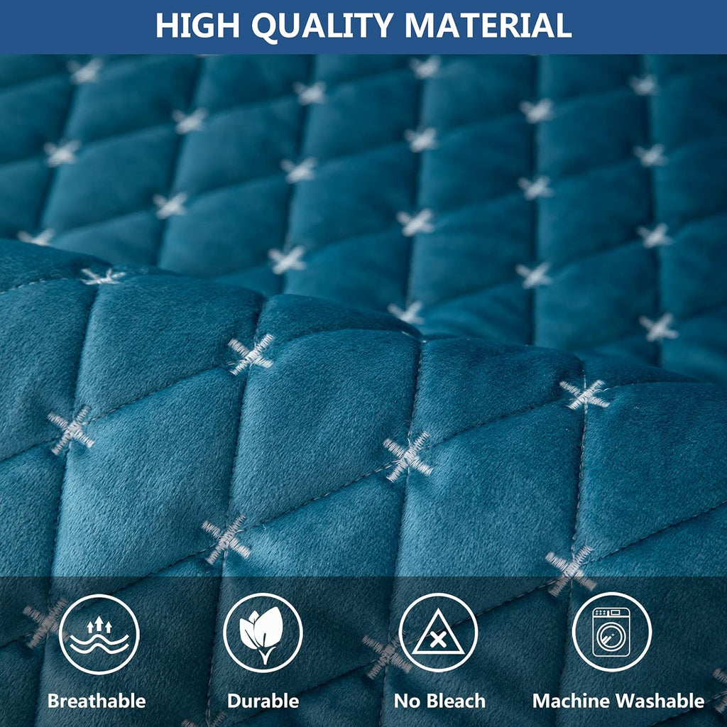 Eismodra Couch Cover,Sectional Couch Covers,Sofa Covers for 3 Cushion Couch,Anti-Slip Sofa Slipcovers for Dogs Cats Kids Loveseat Recliner L Shaped Armrest Backrest,Blue 36''x94''(Only 1 Piece)