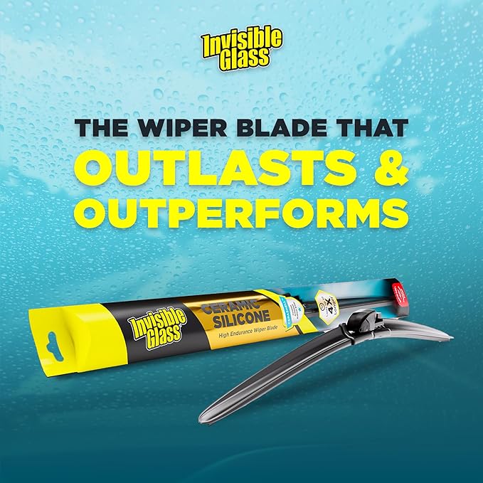 Invisible Glass CSB28 Ceramic Silicone 28" Premium All-Season Windshield Wiper Blade – Automotive Replacement Beam Blade with HydroGuard Water Repellent Coating for Quiet, Streak-Free Performance