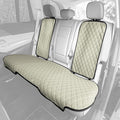 FH Group Car Seat Cushion Rear Set Beige Faux Leather Automotive Seat Cushions - Universal Fit, Rear Car Seat Cushion, Car Seat Cushions With Non-slip Silicone Backing for SUV, Sedan, Van