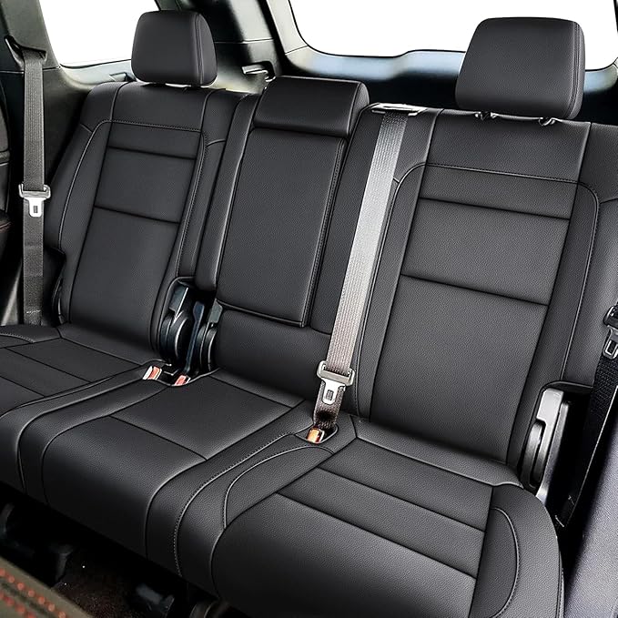 AOMSAZTO Seat Covers Custom Fit for Jeep Grand Cherokee 2011 2012 2013 2014 2015 2016 2017 2018 2019 2020 2021 Waterproof Faux Leather Automotive Seat Covers with Airbag Compatible (5 Seats,Black)