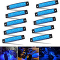 10Pcs Led Rock Lights Waterproof 3.8" Blue LED Underglow Kit,Fender Wheel Well Lights Car Exterior Side Marker Lights for Wrangler Snowmobile Truck Golf Cart RV RV SUV Offroad