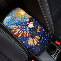 Dreaweet 250th Anniversary Center Console Cover Patriotic Eagle Middle Console Covers for SUV Truck Universal Fit Arm Rest for Car Armrest Storage Box Mat