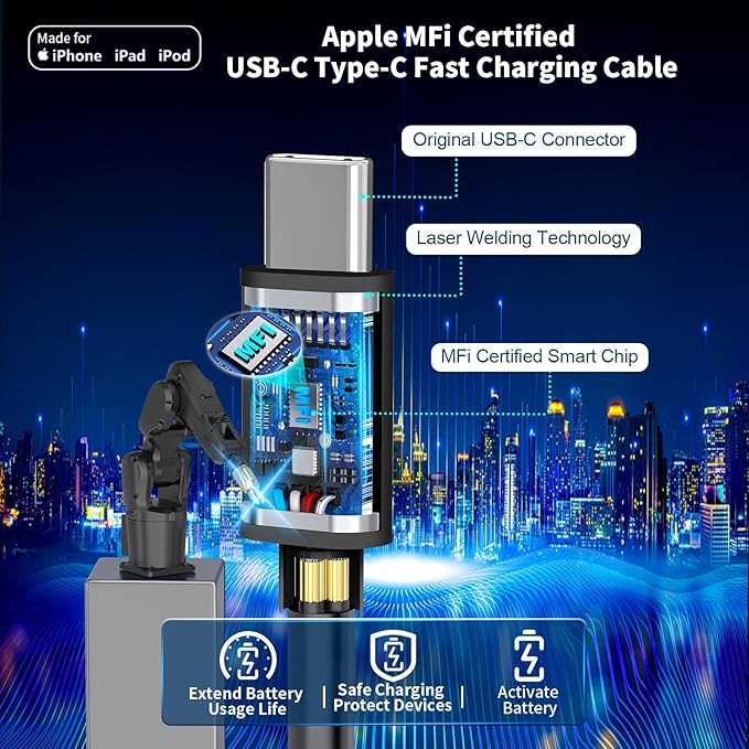 [Apple MFi Certified] iPhone 17 Car Charger Fast Charging, Braveridge 4.8A USB Power Cigarette Lighter USB-C Car Charge + 6FT Type-C Coiled Cord for iPhone 17/17 Pro Max/16 Pro/15/Galaxy S26/S25/Pixel