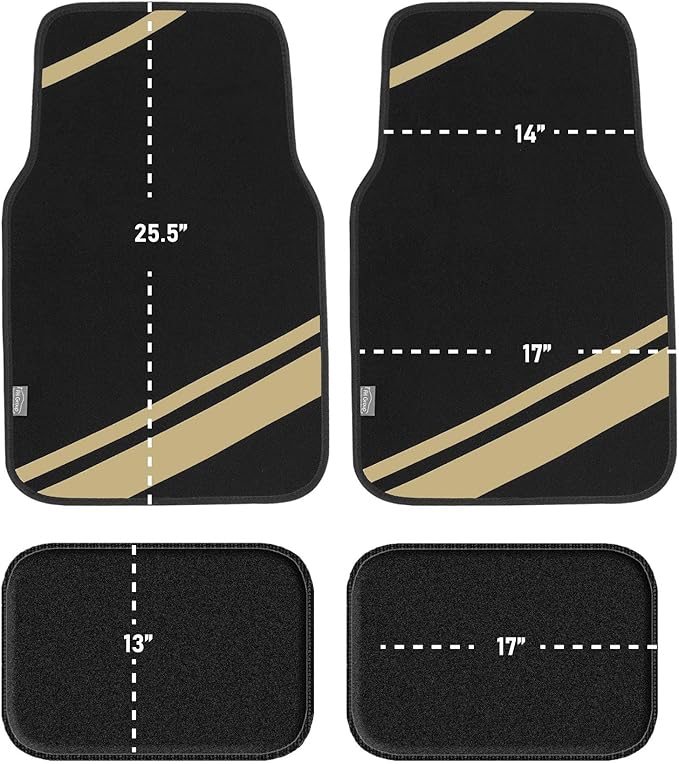 FH Group Car Floor Mats - Carpet Floor Mats for Cars, Universal Fit Automotive Floor Mats, All Purpose Car Floor Mats, Carpet Protector Mat for Most Sedan, SUV, Truck Floor Mats Beige