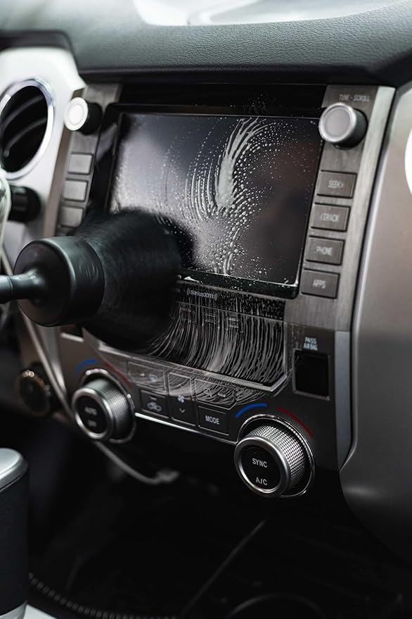 Detail Factory - XL Flat Top Drill Brush - Soft Bristle Drill Brush Attachment for Car Detailing, Carpet & Upholstery Cleaning, Power Scrubber for Drill