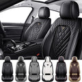 Truck Seat Covers for Ford F350 2011-2026, Waterproof Premium Leather Full Coverage Car Seat Cover, Muscle Sport Style Auto Interior Seat Cover Sets (Front Set/Black)
