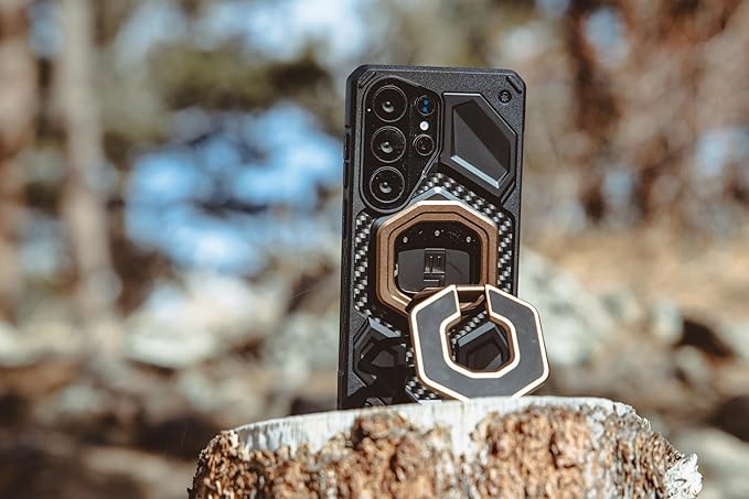 URBAN ARMOR GEAR UAG Magnetic Ring Stand Monarch Mag2 w/Built-in Bottle Opener - Ultra-Strong Double Magnet MagSafe Compatible Metal Phone Ring Grip 360 Rotation Kickstand, Aged Bronze