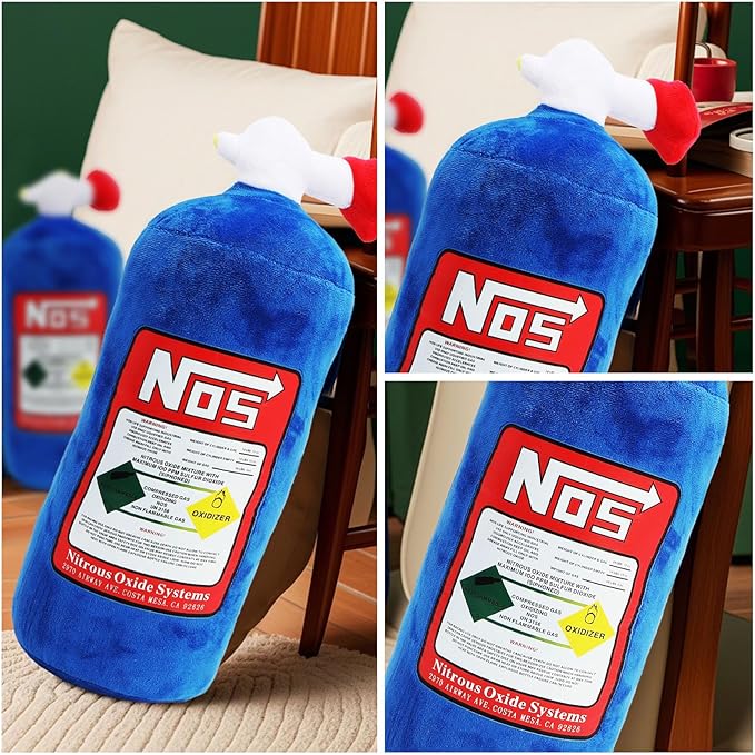 Car Lumbar Pillow NOS Pillow Bottle Car Headrest Pillow Soft Plush Neck Support Cushion for Driving, Office,Home,Party Decorations(18 inch)