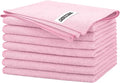 FIXSMITH Pink Microfiber Cleaning Cloth -Pack of 8, Highly Absorbent Cleaning Rags, 16"X12" All Purpose Cleaning Towels for Housekeeping, Kitchen, Car, Lint Free and Reusable Microfiber Towels