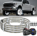 Nilight 4PCS 15.5inch Double Row LED Wheel Ring Lights Pure White with Wiring Harness Kit Rocker Switch Control Dual Row for Car Van SUV Truck