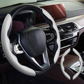 WOCOCN 2pcs Car Steering Wheel Cover,Anti-Skid Carbon Fiber Steering Wheel Protector for Men Women,Multiple Color Options,Universal for Most Car Interiors Accessories (Grey)