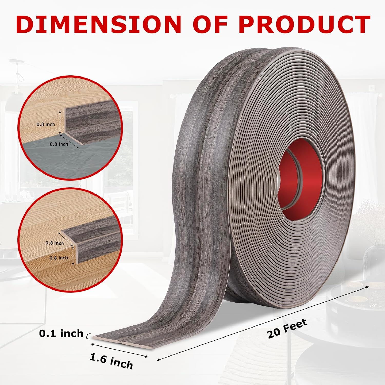 Flexible Wall Corner Protector Moulding Trim Peel and Stick Wall Corner Guards Edge Protector Self Adhesive Molding Trim Strip for Edge Ceiling (Brown Walnut Wood Grain, 1.6 in x 20 Ft)