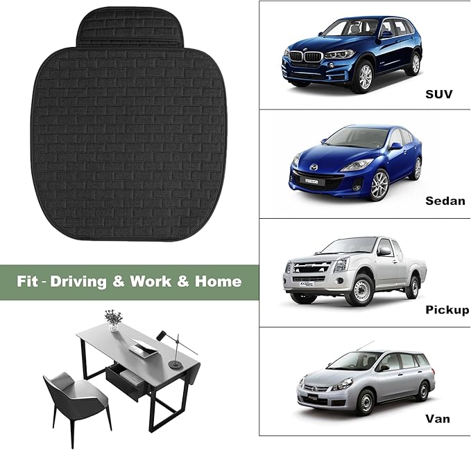 VarCozy Linen Car Seat Covers, Bottom Breathable Seat Covers for Cars for All Seasons with Non-Slip Protector, Universal Seat Covers for Cars, SUVs, Trucks
