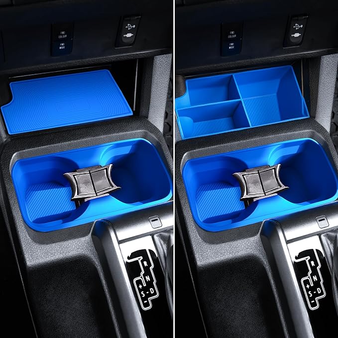 Interior Silicone Liner Insert Custom Fit for Tacoma 2016-2023, Silicone Organizer Tray for Tacoma Gen 3rd Crew Cab only - Fully Covered - for Tacoma Accessories