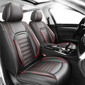 Fit HRV Premium Leather Car Seat Covers Compatible with Honda HRV 2016-2026, Breathable, Wear Resistant, Airbag Compatible, All-Weather Protection & Full Coverage, 2 Front Seat Red Line Black