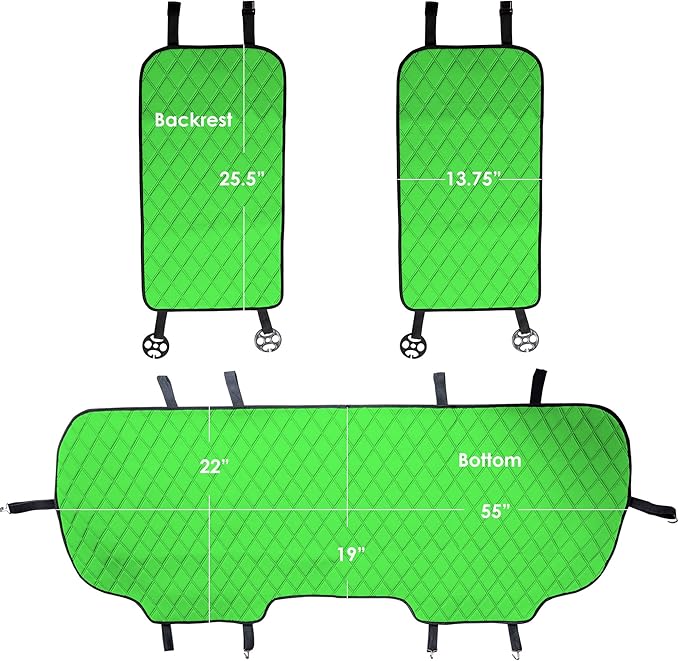 FH Group Car Seat Cushion Neosupreme Automotive Seat Cushions - Universal Fit, Rear Car Seat Cushion, Car Seat Cushions with Non-Slip Silicone Backing for SUV, Sedan, Van Rear Set Green