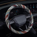 Boho Steering Wheel Cover, Steering Wheel Cover Women, 15 inch Hippie Style Protector Covers, Universal Ethnic Flax Cloth Car Accessories Universal for SUV Van Truck (Hippie-D)