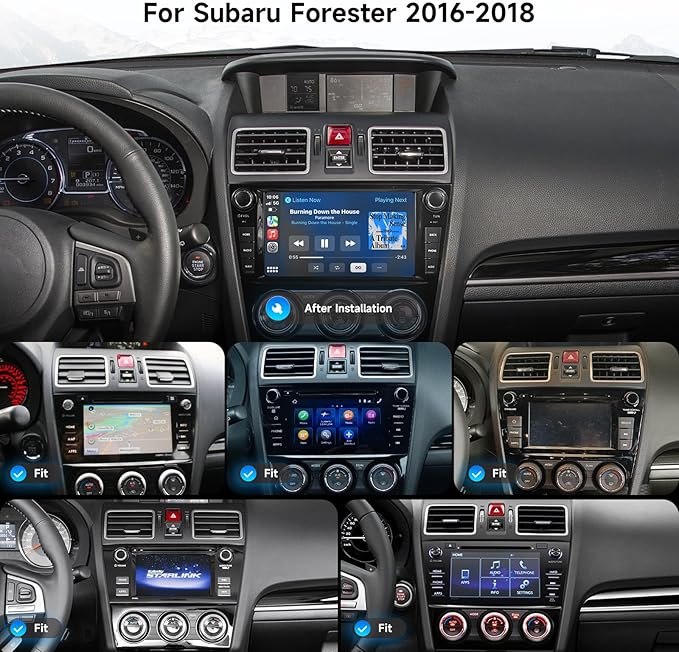 Dasaita 8GB+256GB Car Stereo Head Unit for Subaru Forester 2015-2018 WRX 2016-2021, Wireless CarPlay Android Auto, Android 13 GPS Navigation, 8" QLED Screen, Knobs/Buttons/Voice Control, Plug & Play