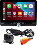 JENSEN J1CA8FL-BUC 8-inch Certified Apple CarPlay Android Auto Wired or Wireless | Single DIN and Double DIN Touchscreen Car Stereo Radio | Bluetooth | USB Charge | Backup Camera Included