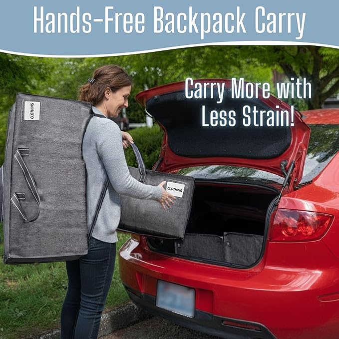 VENO 10 Pack Heavy Duty Moving Bags with Backpack Straps, Zippers & Handles, Extra Large Packing Bags for College Dorm Essentials, Moving Supplies Alternative to Cardboard Moving Boxes