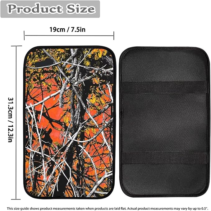 Auto Center Console Cover Pad Car Armrest Seat Box Cover Cushion Universal for Most Vehicle SUV Truck Car Accessories Decor,Red Tree Camo