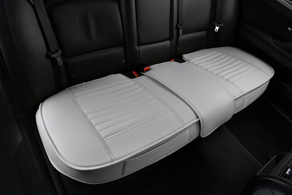 Back Seat Covers, Rear Seat Cushions, Auto Bench Protector with Breathable PU Leather and Non-Slip Bottom Universal for 4 Season (Gray, 61" x 20. 5")