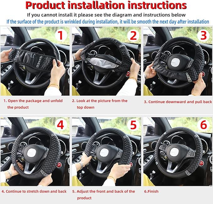 Bling Car Steering Wheel Cover, 15 Inch Rhinestones Soft Leather Elastic Steering Wheel Protector, Sparkly Crystal Diamond for Women Girls, Car Interior Accessories for Most Cars (Beige)
