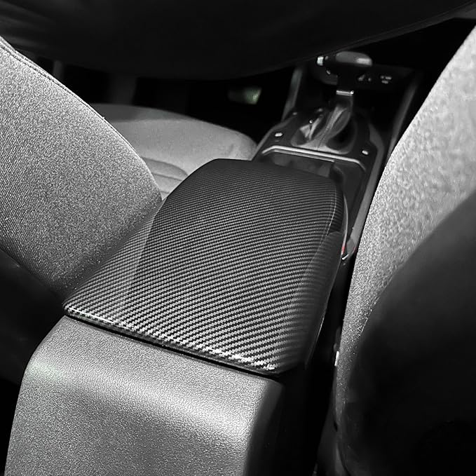 ABS Car Central Console Armrest Cover Armrest Cushion Cover Center Console Box Pad Compatible with Kia K4 2025-2026 Accessories (Carbon Fiber Style)