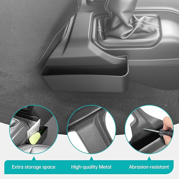 3PCS Center Console Organizer Combo Kit Compatible with 2018-2023 Jeep Wangler JL JLU 4xe Rubicon Sahara & Gladiator JT Accessories, Hanging Storage Box & Grab Bar Tray & Gear Shift Side Tray