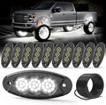 10 Pods White Rock Lights, 36 LEDs 6500K Ultra Bright IP68 Waterproof Underbody Lights for Car Truck Pickup Boat RV RZR ATV with 16.4ft Extension Wire
