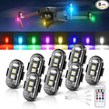 Wireless LED Strobe Lights with Remote Control, 8 Colors USB Charing Waterproof Anti-Collision Flashing Emergency Warning Lights for Car Motorcycle Drone Aircraft Bike 8PCS